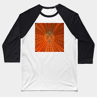 Electroluminated Skull Radiate - Amber Baseball T-Shirt